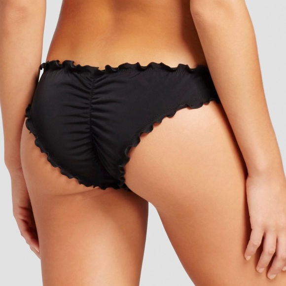 ruffle black bikini bottom